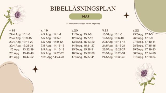 Bibelläsningsplan – Maj