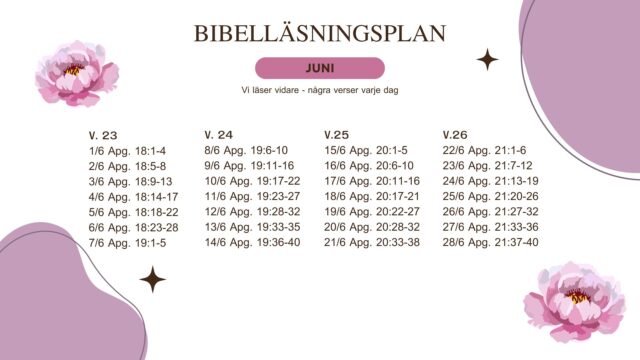 Bibelläsningsplan – Juni