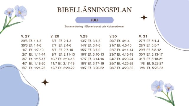 Bibelläsningsplan – juli