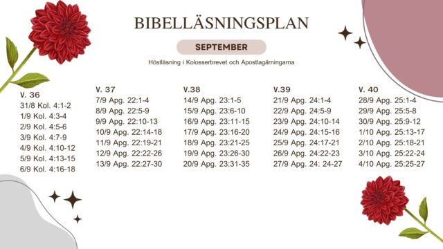 Bibelläsningsplan – september