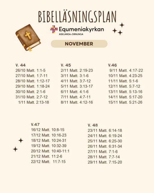 Bibelläsningsplan – november